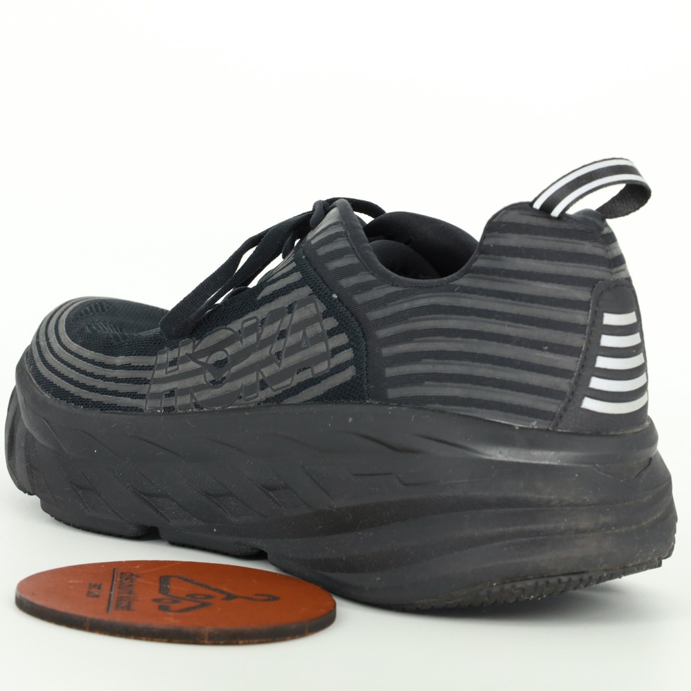 Hoka One One‎ Bondi 6 Mens Running Shoes Size 12 Triple Black 1019269 BBLC